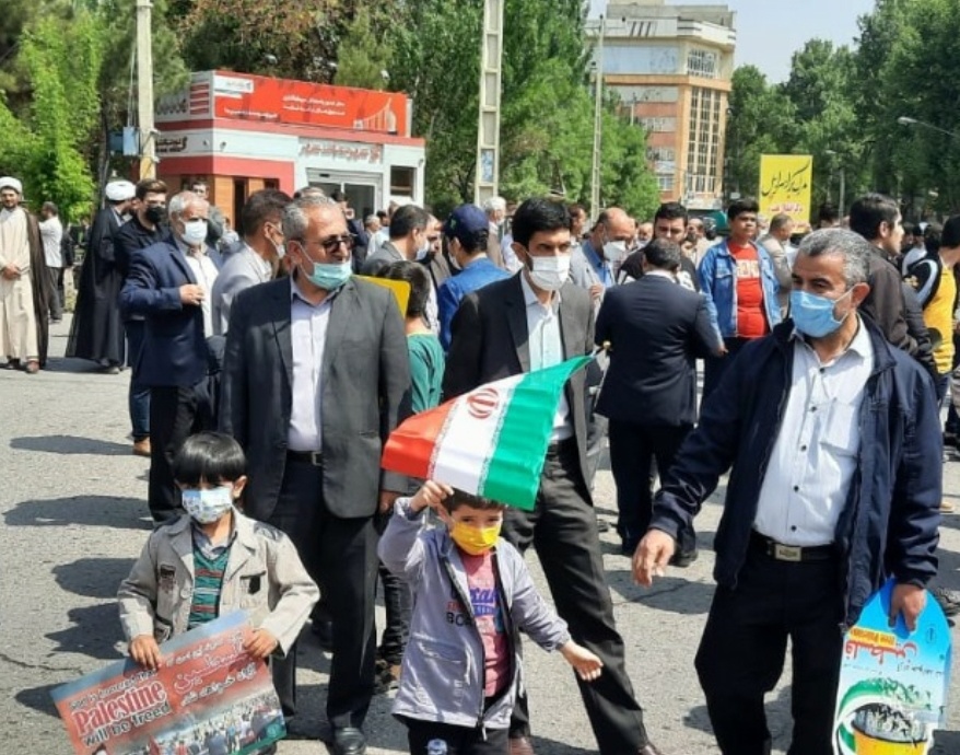 حضور دانشگاهیان مرکز آموزش عالی شهید باکری میاندوآب در راهپیمایی روز جهانی قدس 1401 (به روایت تصویر)