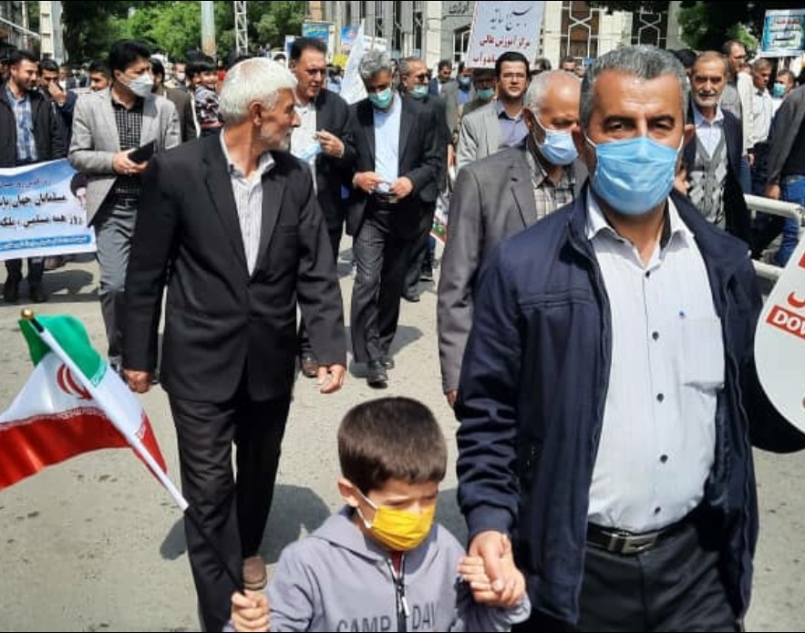 حضور دانشگاهیان مرکز آموزش عالی شهید باکری میاندوآب در راهپیمایی روز جهانی قدس 1401 (به روایت تصویر)