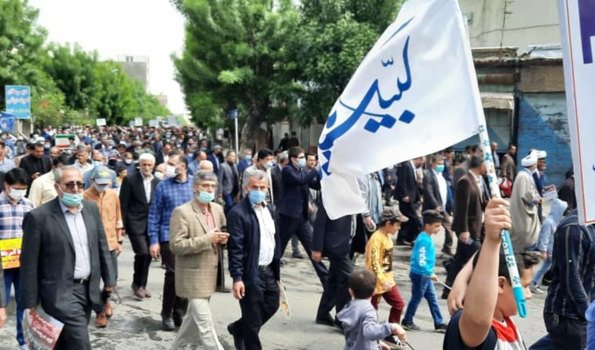 حضور دانشگاهیان مرکز آموزش عالی شهید باکری میاندوآب در راهپیمایی روز جهانی قدس 1401 (به روایت تصویر)
