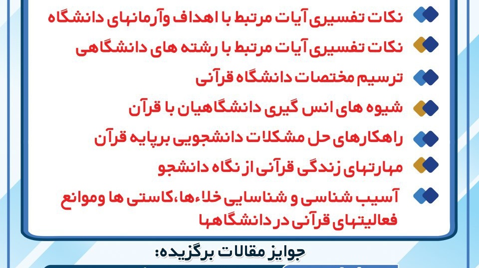 فراخوان مقاله و ایده پردازی قرآنی ویژه دانشگاهیان دانشگاه های استان